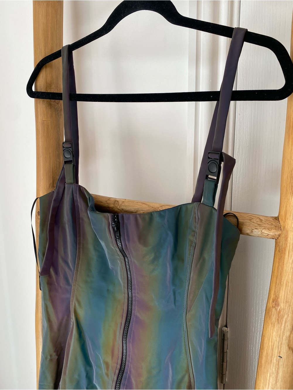 Fashion Nova Zip It and Clip It Reflective Mini Dress Multi Color Size M Sexy - Picture 4 of 9